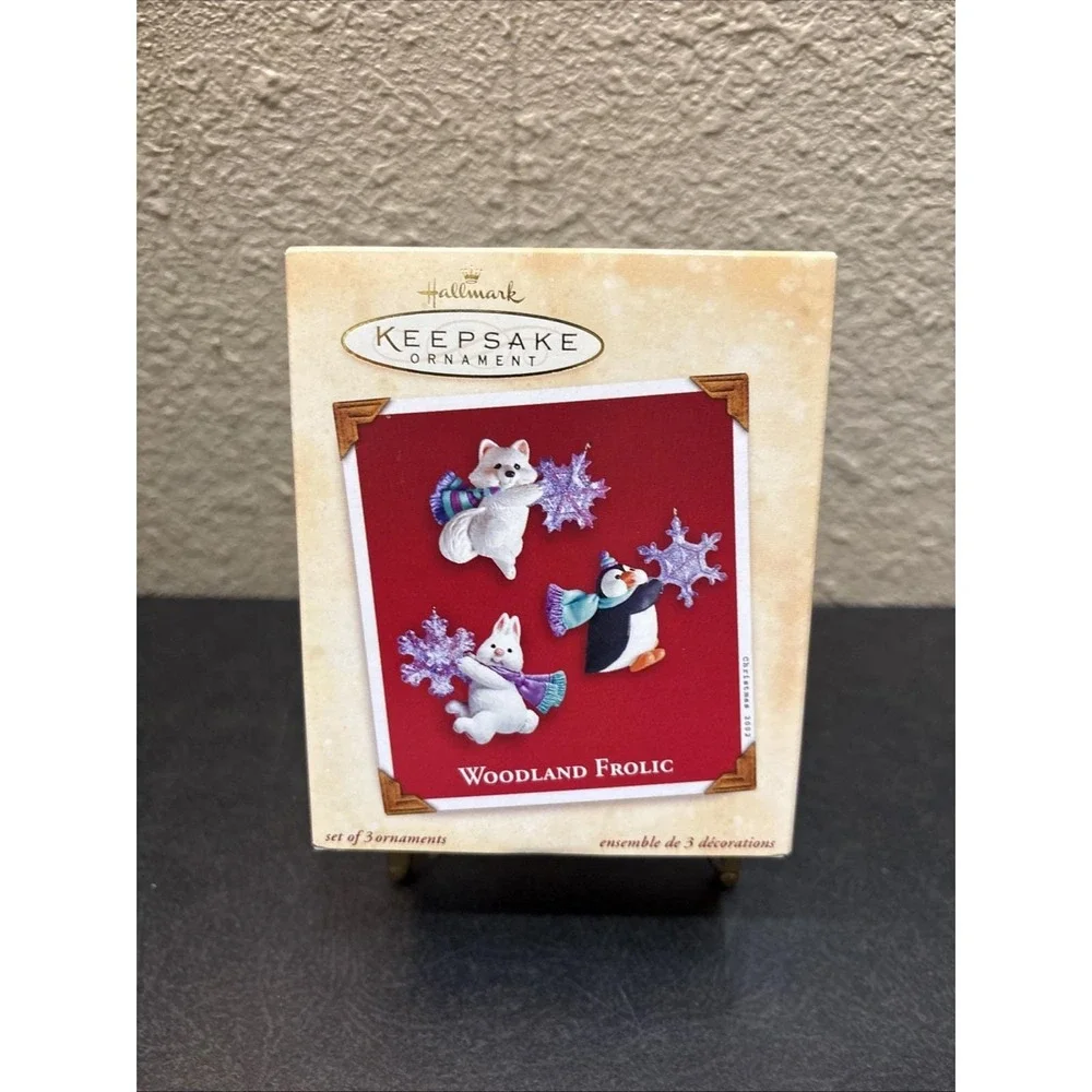 Hallmark Keepsake Ornament Woodland Frolic  Set Of 3  Christmas 2002 NIB